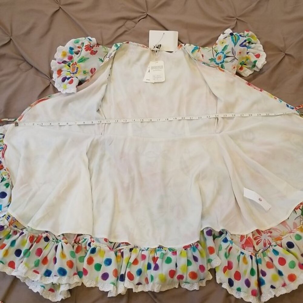 NWT All Things Mochi Valeria White Wrap Floral Mini Dress, size XS - Picture 9 of 15